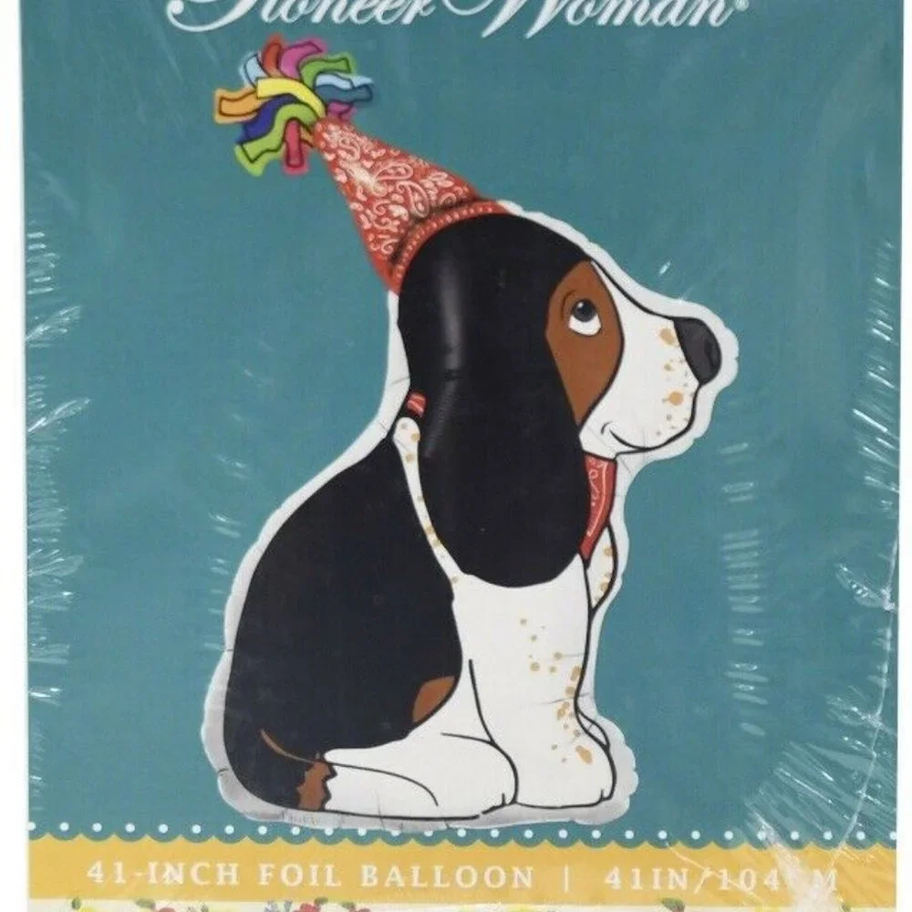 Pioneer Woman Foil Balloon Henry the Basset Hound Dog 41'' Birthday Party New
